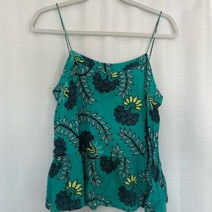 LOFT- green thin strap tank top- medium petite